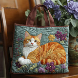 Handcrafted Quilted Bag – Red Cat