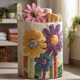Quilted Laundry Basket – Antique Floral Pattern