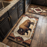Non-Slip Kitchen Rug – Kitchen Floor Runner Bison and Nature Spirit