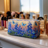 Quilted Cosmetic Bag – Blue Pattern