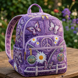 Quilted Boho Backpack – Butterflies and Peace