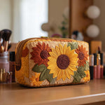 Quilted Cosmetic Bag with Cheerful Details