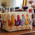 Quilted Cosmetic Bag – Cheerful Hen