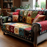 Quilted Sofa Cover – Quilted Sofa Cover with Paw Prints