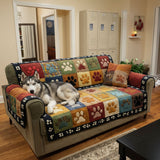 Quilted Sofa Cover – Quilted Sofa Cover with Paw Prints