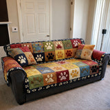 Quilted Sofa Cover – Quilted Sofa Cover with Paw Prints