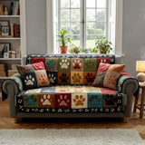 Quilted Sofa Cover – Quilted Sofa Cover with Paw Prints