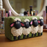 Quilted Cosmetic Bag with a Soft Flock
