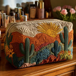 Quilted Cosmetic Bag with Desert Flora