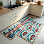Non-Slip Kitchen Rug – Feather Wreath
