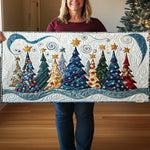 Quilted Table Runner – Snowy Pine Landscape