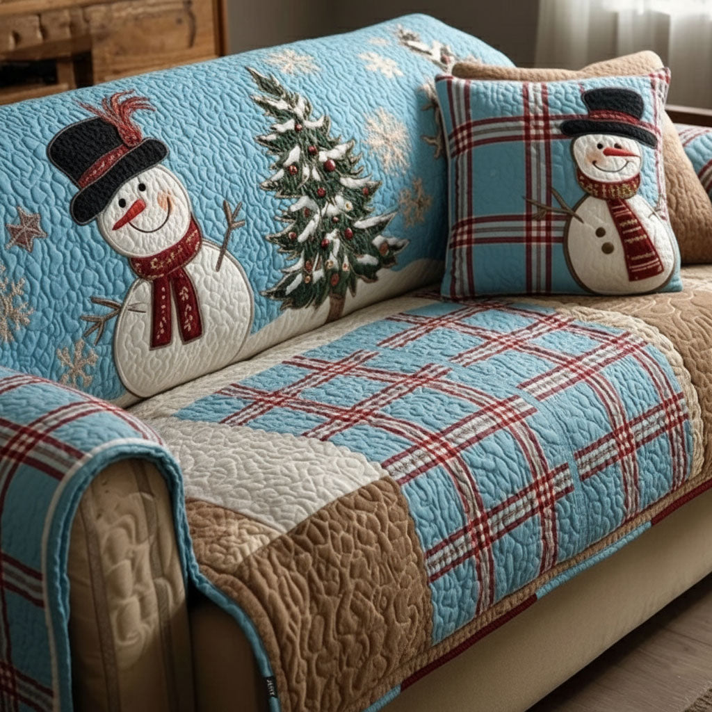 Quilted Sofa Cover – With Christmas Motif – View 6