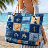 Quilted Beach Bag – Maritime Blue