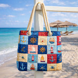 Patchwork Beach Bag – Maritime Patchwork – L and XL