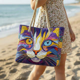 Quilted Beach Bag – Free-Spirited Cat