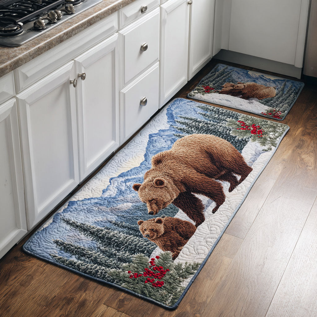 Non-Slip Kitchen Rug – With Golden Bear