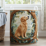 Quilted Laundry Basket – Golden Retriever in the Field