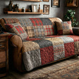 Quilted Sofa Cover – In Rustic Patchwork Style
