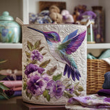 Quilted Laundry Basket – Hummingbird in Blossoms
