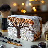 Quilted Cosmetic Bag with Tree Foliage