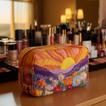 Quilted Cosmetic Bag with Morning Light