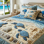 3-Piece Quilted Bedding Set – Ocean Waves – View 2