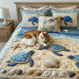 3-Piece Quilted Bedding Set – Ocean Waves – View 3
