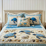 3-Piece Quilted Bedding Set – Ocean Waves – View 4