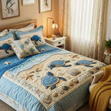 3-Piece Quilted Bedding Set – Ocean Waves – View 5