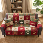 Quilted Sofa Cover – With Christmas Paws – View 3