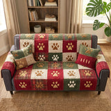 Quilted Sofa Cover – With Christmas Paws – View 3