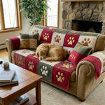 Quilted Sofa Cover – With Christmas Paws – View 2