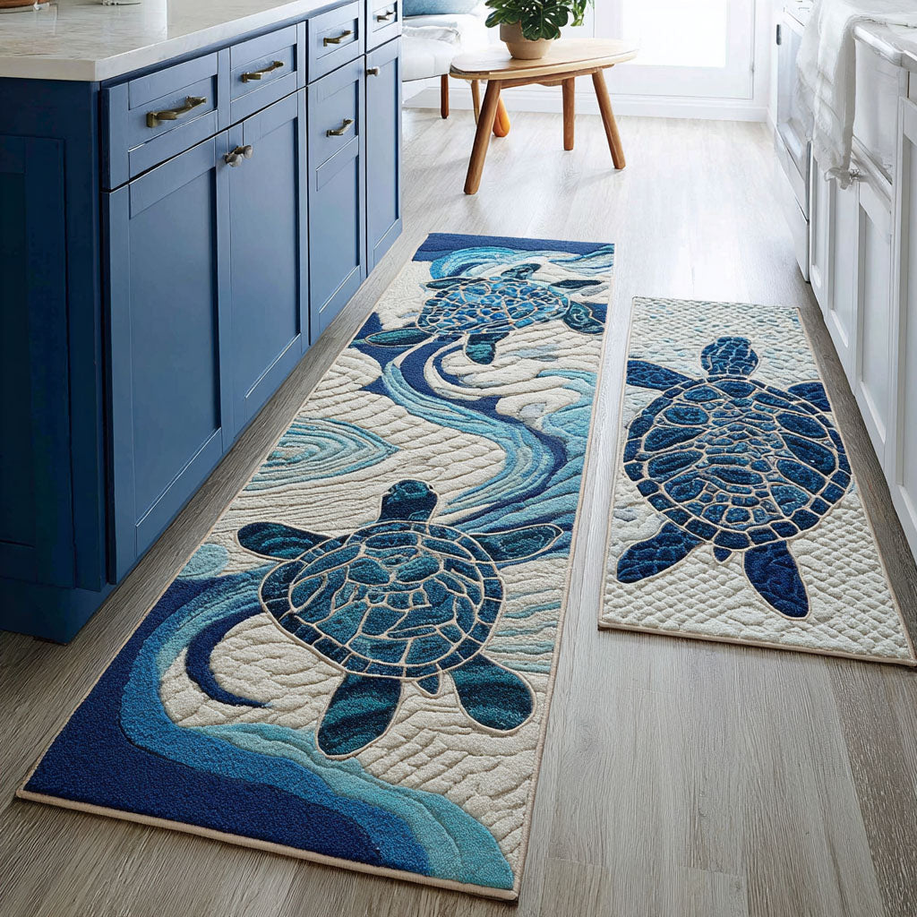 Non-Slip Kitchen Rug – With Sea Turtle