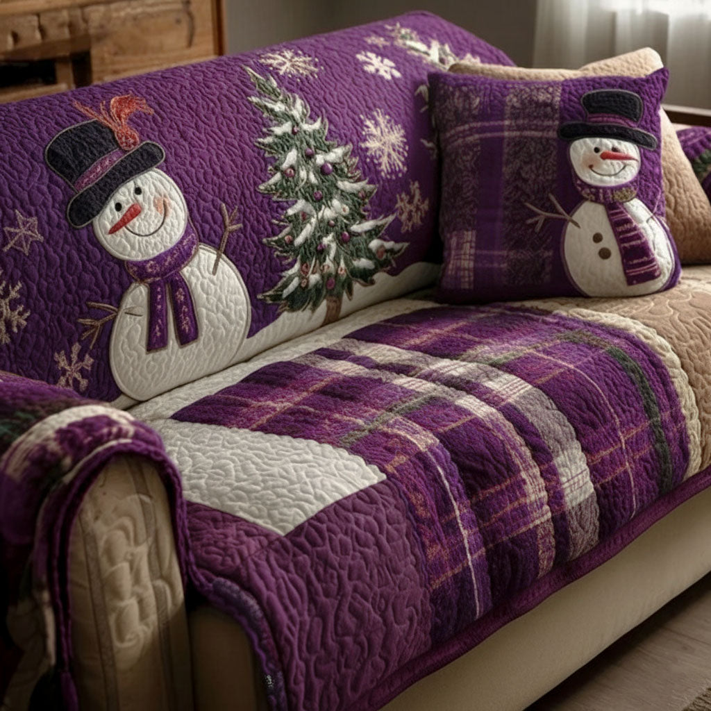 Quilted Sofa Cover – With Christmas Motif – View 9