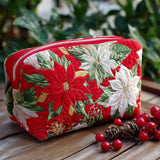 Quilted Cosmetic Bag with Glowing Petal