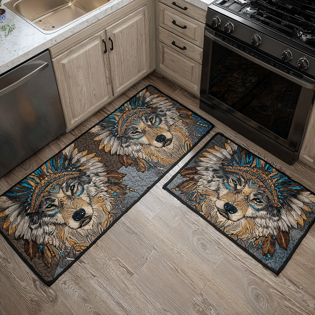 Non-Slip Kitchen Rug – Wolf and Nature Trail