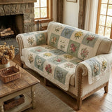 Quilted Sofa Cover – With Delicate Garden