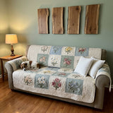 Quilted Sofa Cover – With Delicate Garden