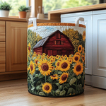 Quilted Laundry Basket – Barn with Sunflowers