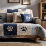 Quilted Sofa Cover – With Velvet Paws