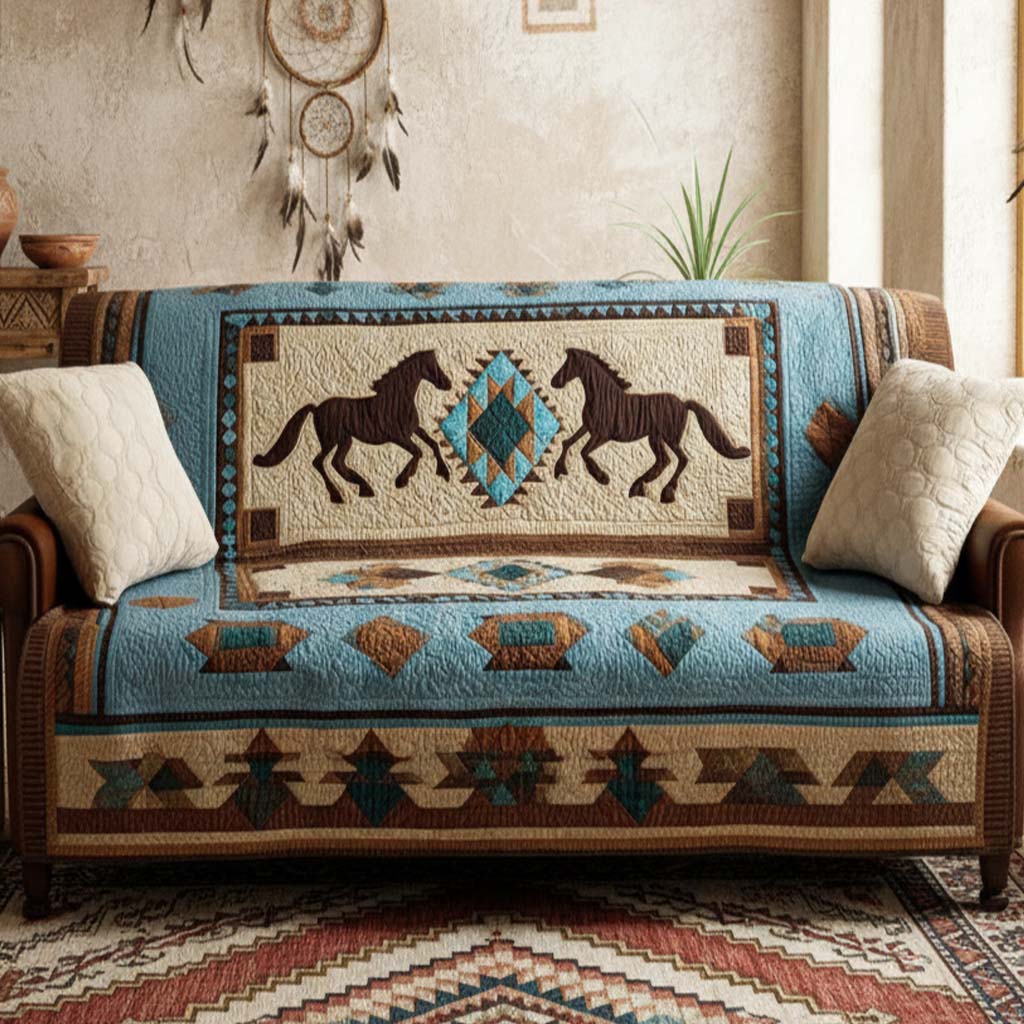 Quilted Sofa Cover – With Wilderness Motif – View 6