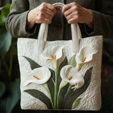 Handcrafted Quilted Bag – White Callas