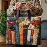Handcrafted Quilted Bag – Book Lover