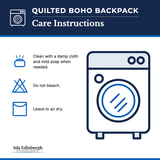Quilted Boho Backpack – Care Instructions | Isla Edinburgh