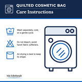 Quilted Cosmetic Bag – Care Instructions | Isla Edinburgh