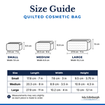 Quilted Cosmetic Bag – Size Guide | Isla Edinburgh
