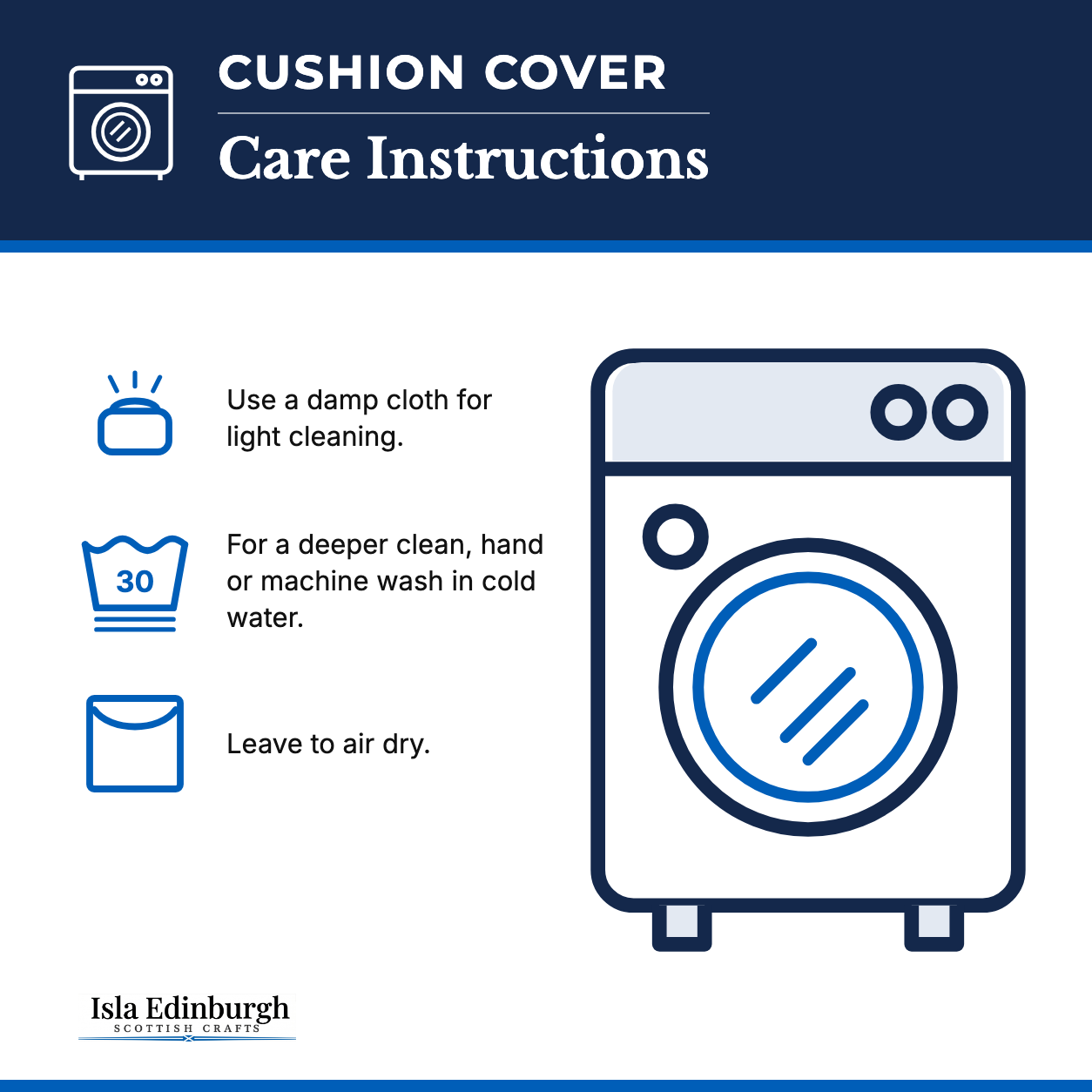 Cushion Cover – Care Instructions | Isla Edinburgh