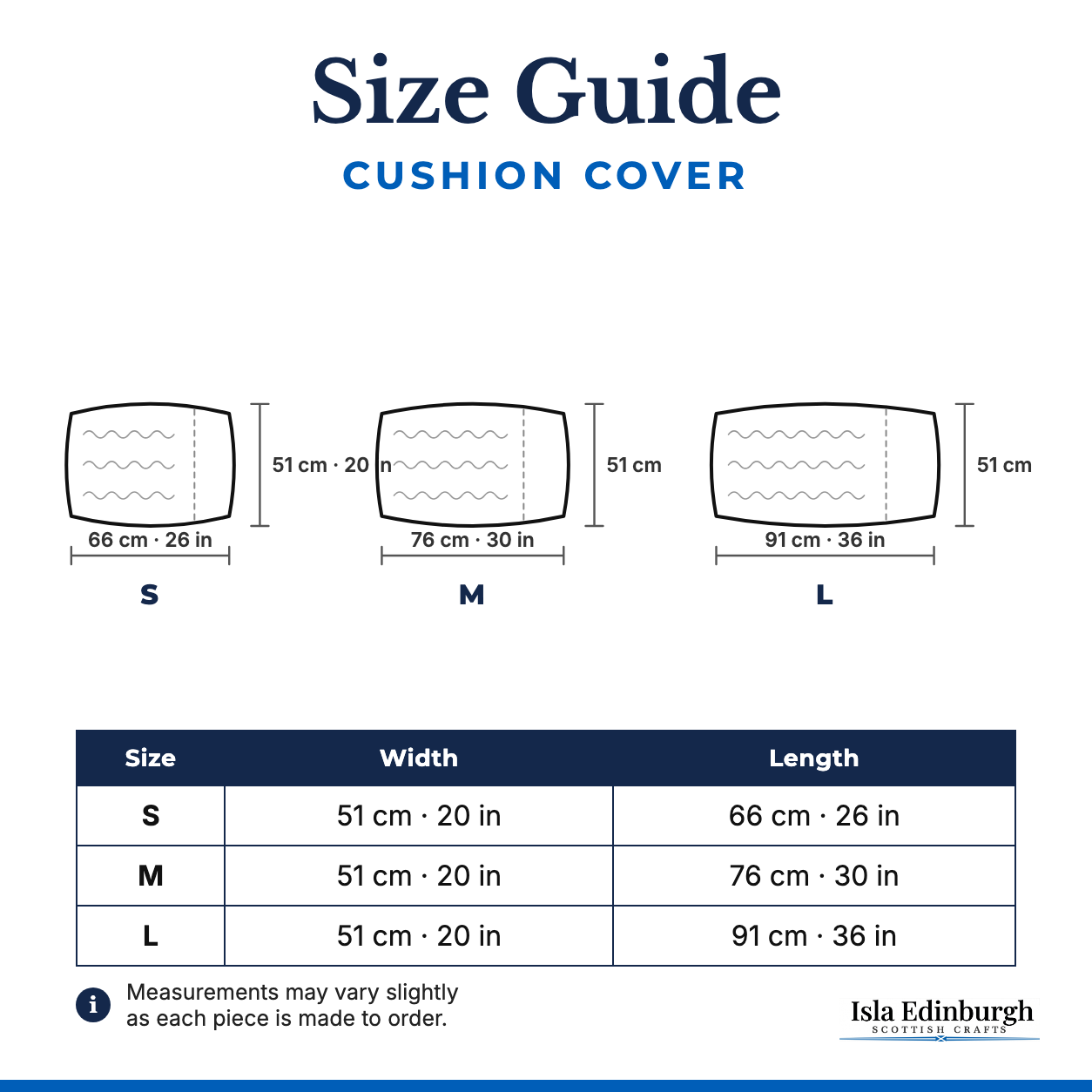 Cushion Cover – Size Guide | Isla Edinburgh
