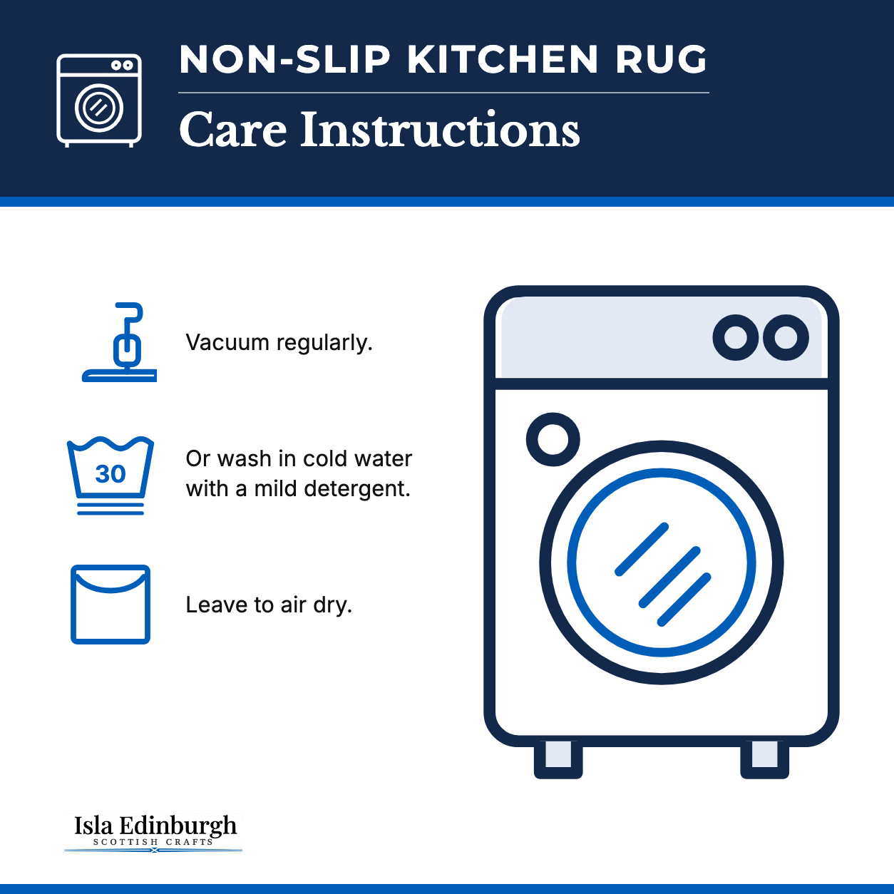 Non-Slip Kitchen Rug – Care Instructions | Isla Edinburgh