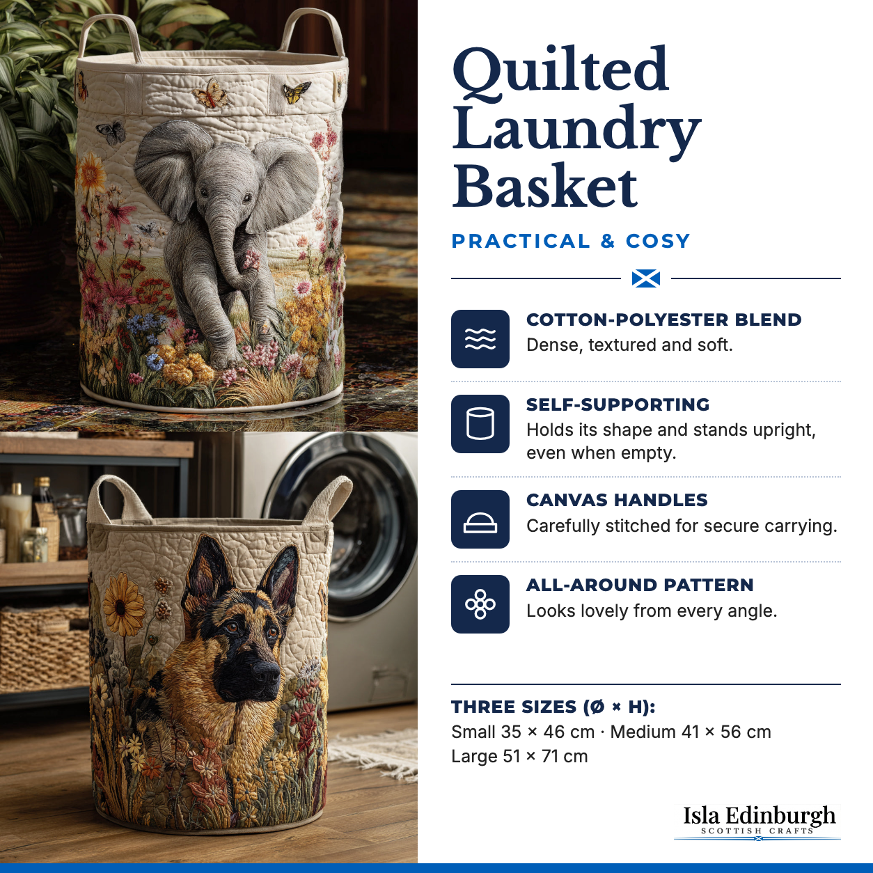 Quilted Laundry Basket – Features | Isla Edinburgh